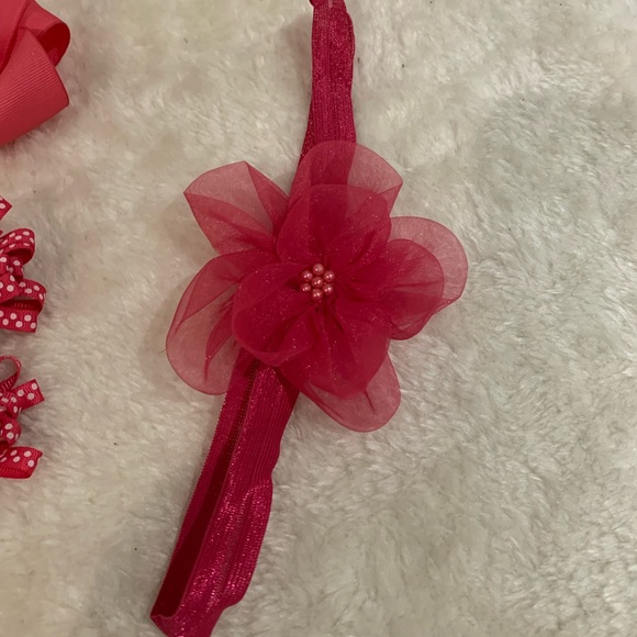 Girls 6 piece hair ribbon and bow set - Picture 3 of 12